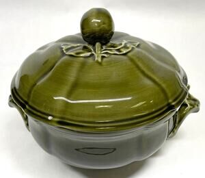 Elysee BY LUNEVILLE FAIENCE Large SERVING TUREEN- Green Bowl